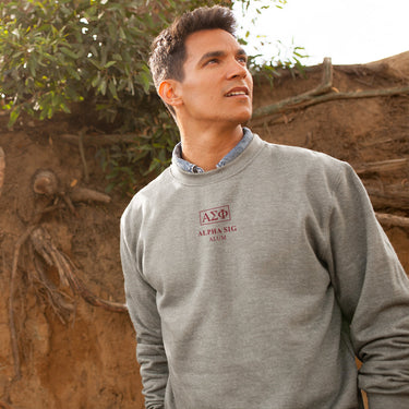 Alpha Sig Alumni Embroidered Greek letter Crewneck Alpha Sigma Phi
