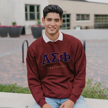 Alpha Sig Maroon Old School Crewneck Alpha Sigma Phi