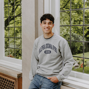 Alpha Sigma Phi  gray fraternity Champion Collegiate Crewneck