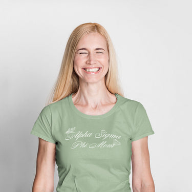 Alpha Sig Sage Green Mom Tee
