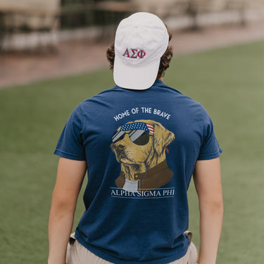 Alpha Sig Short Sleeve Navy Patriot Retriever Tee