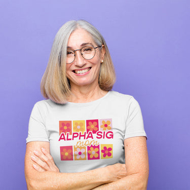 New! Alpha Sig Blooming Proud Mom Short Sleeve Tee Alpha Sigma Phi