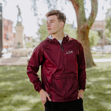Alpha Sig Classic 1/4 Zip Rain Jacket Alpha Sigma Phi