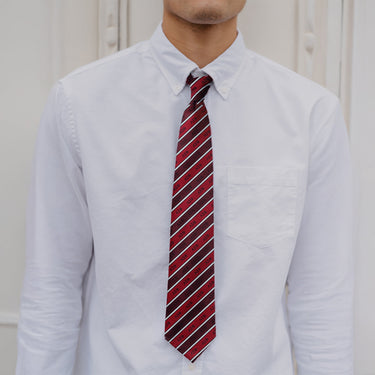 Alpha Sigma Phi  Red Striped Silk Tie.