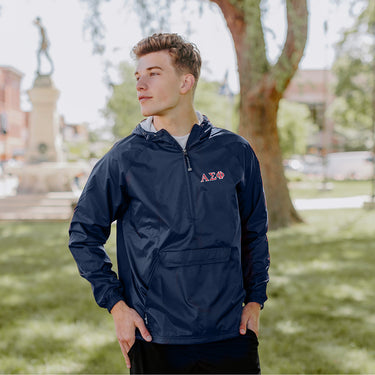 Alpha Sig Classic 1/4 Zip Rain Jacket Alpha Sigma Phi