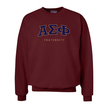 Alpha Sig Maroon Old School Crewneck Alpha Sigma Phi