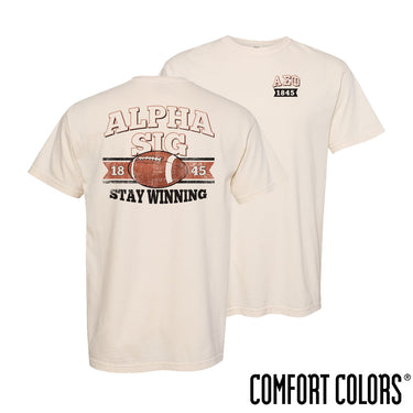 Alpha Sig Stay Winning Football Short Sleeve Tee Alpha Sigma Phi
