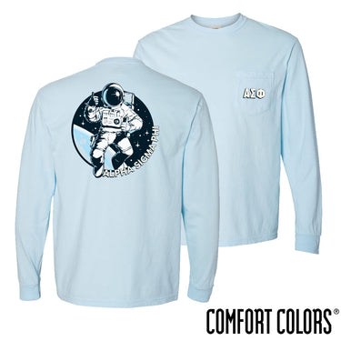 Alpha Sig Space Age Long Sleeve Pocket Tee Alpha Sigma Phi