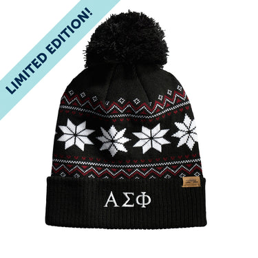 Alpha Sig Knitted Pom Beanie Alpha Sigma Phi