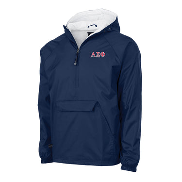 Alpha Sig Classic 1/4 Zip Rain Jacket Alpha Sigma Phi