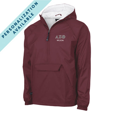 Alpha Sig Classic 1/4 Zip Rain Jacket Alpha Sigma Phi