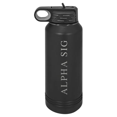Alpha Sig Black Water Bottle