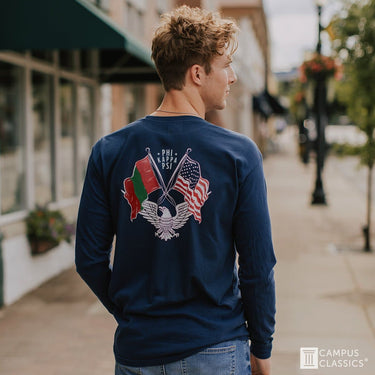 Alpha Sig Comfort Colors Long Sleeve Navy Patriot tee | Alpha Sigma Phi | Shirts > Long sleeve t-shirts
