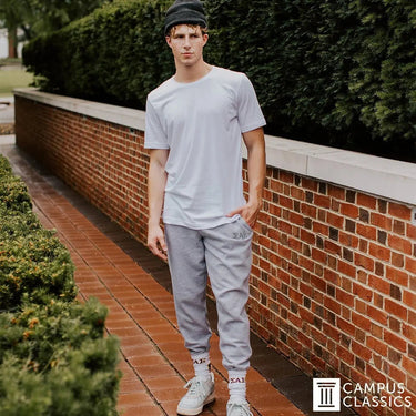 Alpha Sig Heather Grey Contrast Joggers | Alpha Sigma Phi | Pants > Sweatpants