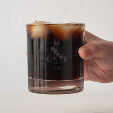 Alpha Sig Engraved Year Rocks Glass Alpha Sigma Phi