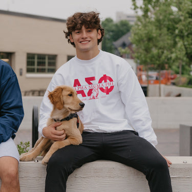 Alpha Sig Golden Letters Crewneck Alpha Sigma Phi