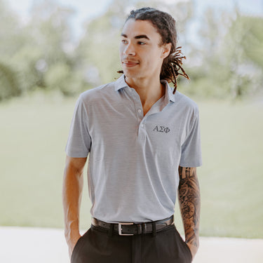 Alpha Sig Johnnie-O Heather Grey Polo Alpha Sigma Phi
