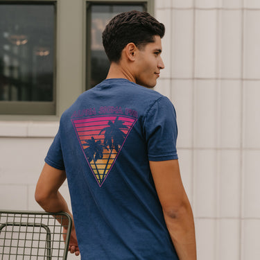 Alpha Sig Navy Short Sleeve Miami Pocket Tee