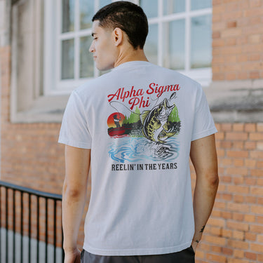Alpha Sigma Phi frat merch, Reel Good Time Comfort Colors Short Sleeve Tee.