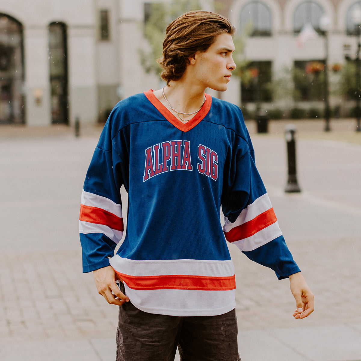 hockey jersey dress adidas ORIGINALS Blue XS Split neck with ties Three Rihanna: Hockey Jersey Dress at