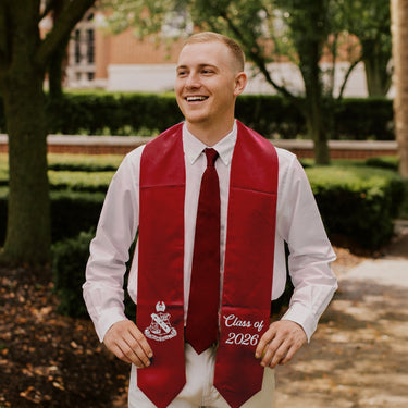 Alpha Sig Embroidered Crest Graduation Stole