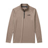 Mushroom Cutter & Buck Adapt quarter-zip pullover with black embroidered Alpha Sigma Phi Greek letters on the left chest.