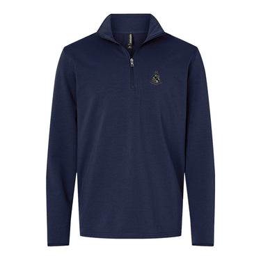 New! Alpha Sig Embroidered Crest Quarter Zip Alpha Sigma Phi