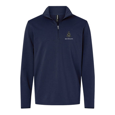 New! Alpha Sig Embroidered Crest Quarter Zip Alpha Sigma Phi