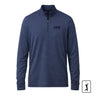 Navy fraternity quarter zip pullover with Greek letters and founding year, lightweight performance 1/4 zip front view