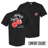 Comfort Colors High Roller Tee shown front and back, featuring a small dice graphic on the chest pocket and a large casino-inspired dice design on the back.