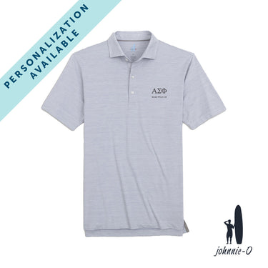 Alpha Sig Personalized Johnnie-O Heather Grey Polo Alpha Sigma Phi