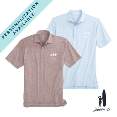 Alpha Sig Personalized Johnnie-O Striped Polo Alpha Sigma Phi