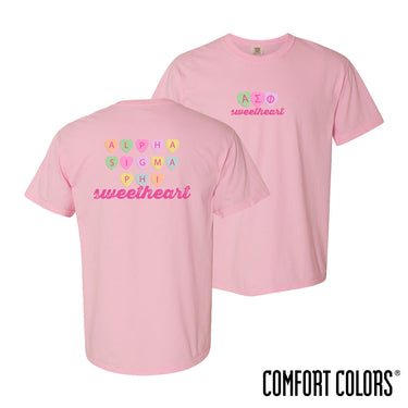 Alpha Sig Candy Hearts Short Sleeve Tee Alpha Sigma Phi