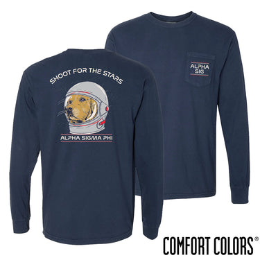 Alpha Sig Astronaut Retriever Long Sleeve Tee Alpha Sigma Phi