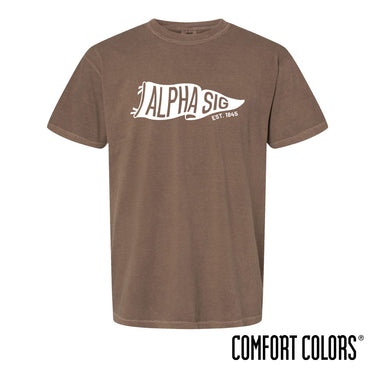 Alpha Sig Brown Pennant Short Sleeve Tee Alpha Sigma Phi