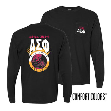 Alpha Sig Retro Worldwide Long Sleeve Tee Alpha Sigma Phi