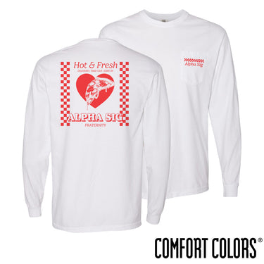 Alpha Sig Hot and Fresh Pizza Long Sleeve Tee Alpha Sigma Phi