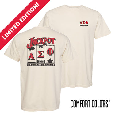 Ivory Comfort Colors Alpha Sigma Phi Jackpot t-shirt