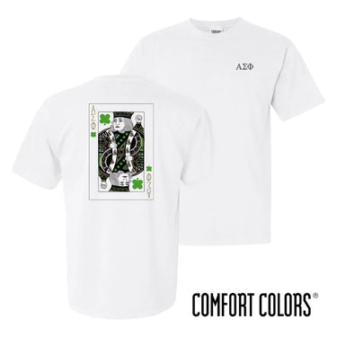 Alpha Sig Comfort Colors White Short Sleeve Clover Tee | Alpha Sigma Phi | Shirts > Short sleeve t-shirts