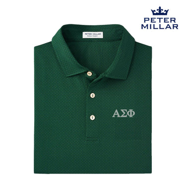 Alpha Sig Peter Millar Tesseract Patterned Polo With Greek Letters Alpha Sigma Phi