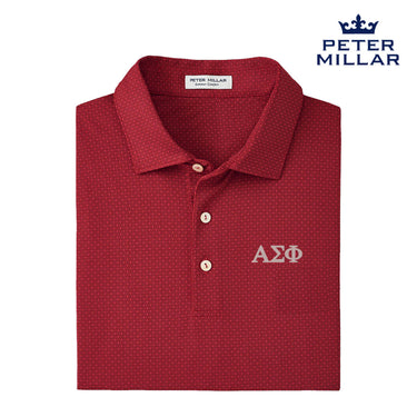 Alpha Sig Peter Millar Tesseract Patterned Polo With Greek Letters Alpha Sigma Phi