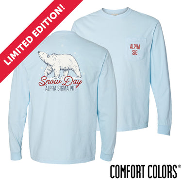 Alpha Sig Snow Day Long Sleeve Pocket Tee