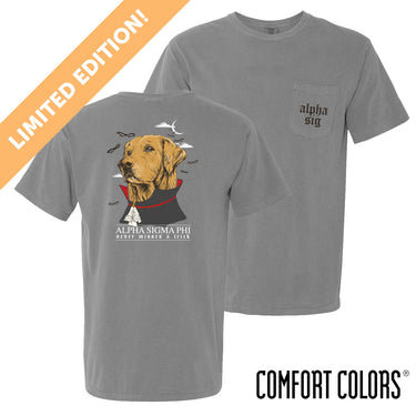 Limited Edition Alpha Sig Vampire Retriever Short Sleeve Pocket Tee Alpha Sigma Phi