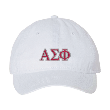 Alpha Sig White Greek Letter Adjustable Hat