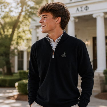 Alpha Sig Black Johnnie-O Sully Quarter Zip